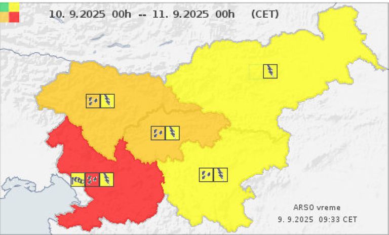 meteo.si - Uradna vremenska napoved za Slovenijo - Državna meteorološka služba RS - Opozorila