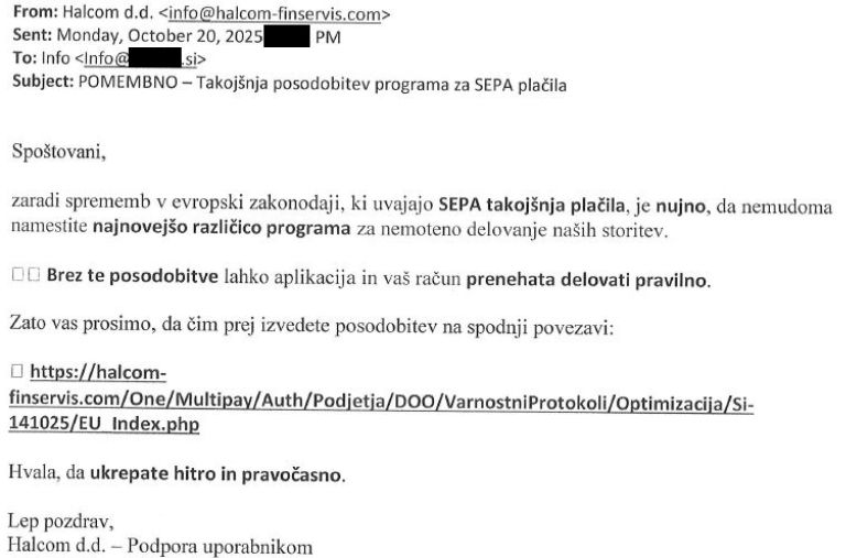 halcom, spletna goljufija