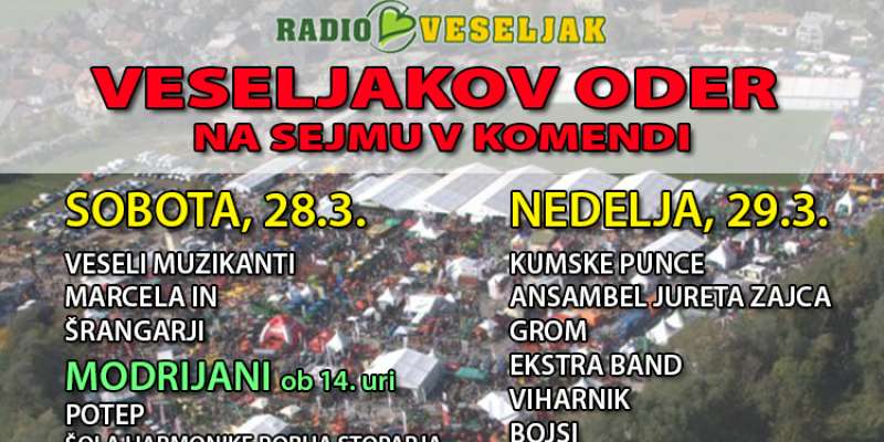 V soboto in nedeljo vsi v Komendo!