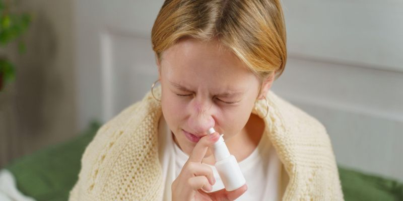 zamašen nos, pršilo za nos