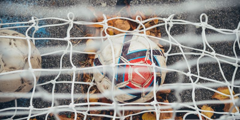 simbolična, nogomet, nogometno-igrišče, prazno, zapuščeno, žoga, igra, gol