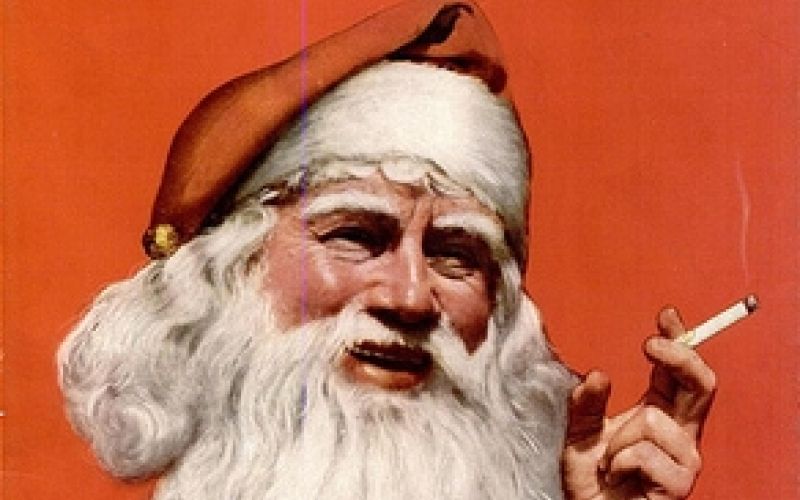 božič božiček kajenje cigareta
