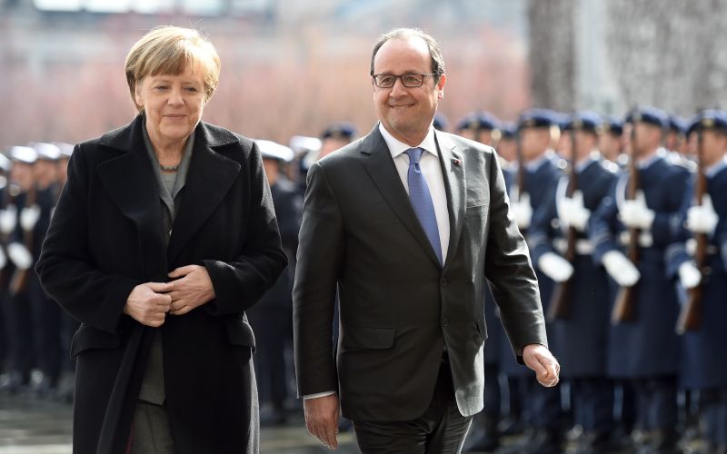 Merkel, Hollande