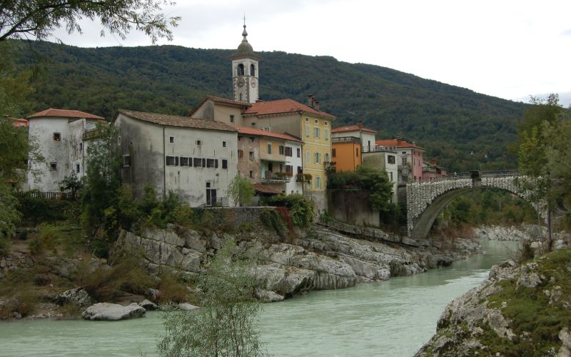 kanal ob soči, soča, most.JPG