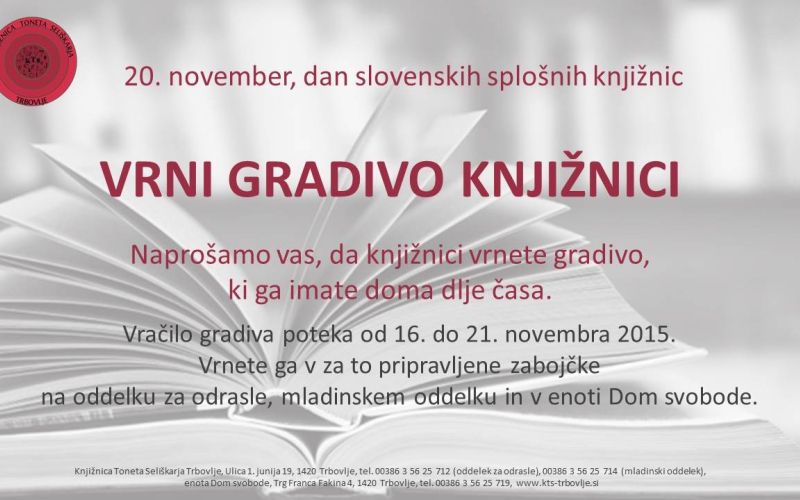 KTS Trbovlje, Vrni knjigo knjižnici, 16.do21.11.2015.jpg