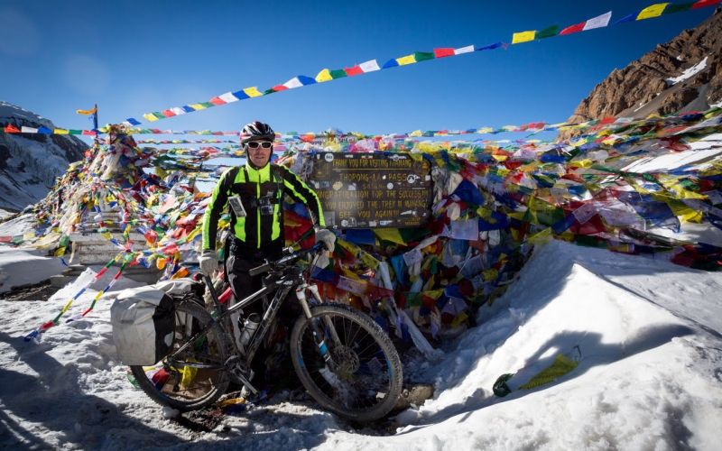 Anapurna kolesarstvo Thorong La Pass