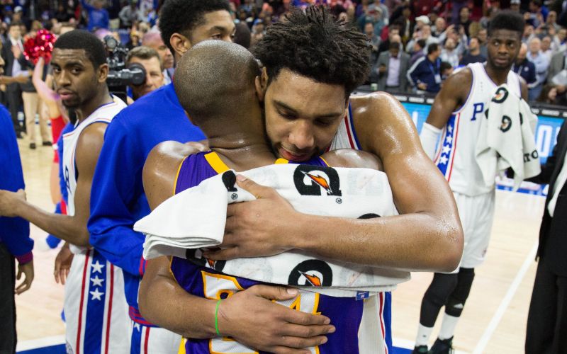 Jahlil Okafor Kobe Bryant Philadelphia 76ers Los Angeles Lakers