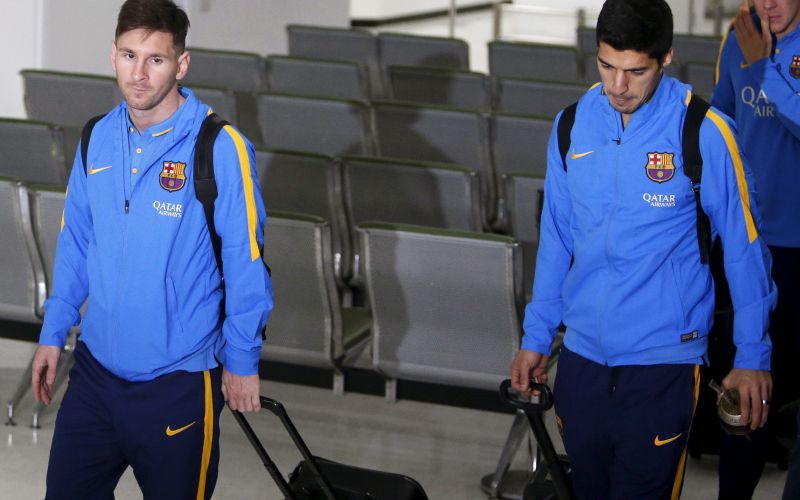 Lionel Messi Luis Suarez Barcelona letališče Tokio