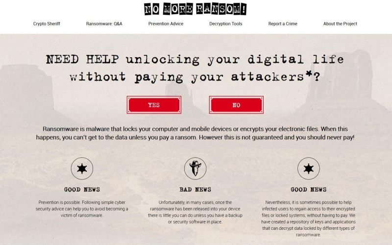 nomoreransom Europol portal