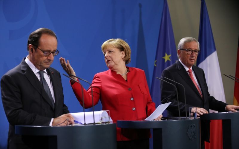 Francois Hollande Angela Merkel Jean-Claude Juncker