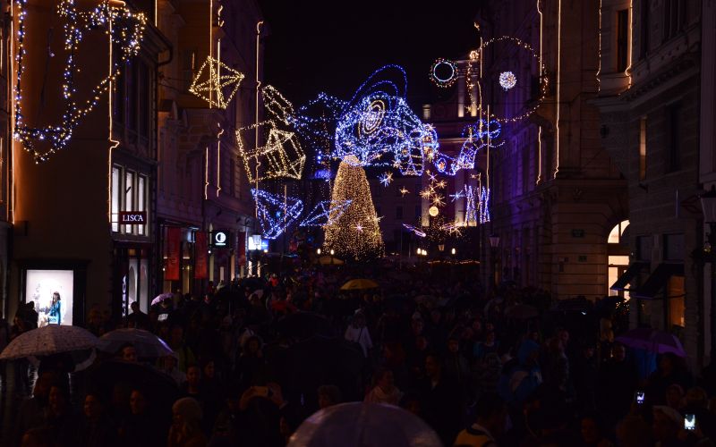 prižiganje praznična osvetljava Ljubljana