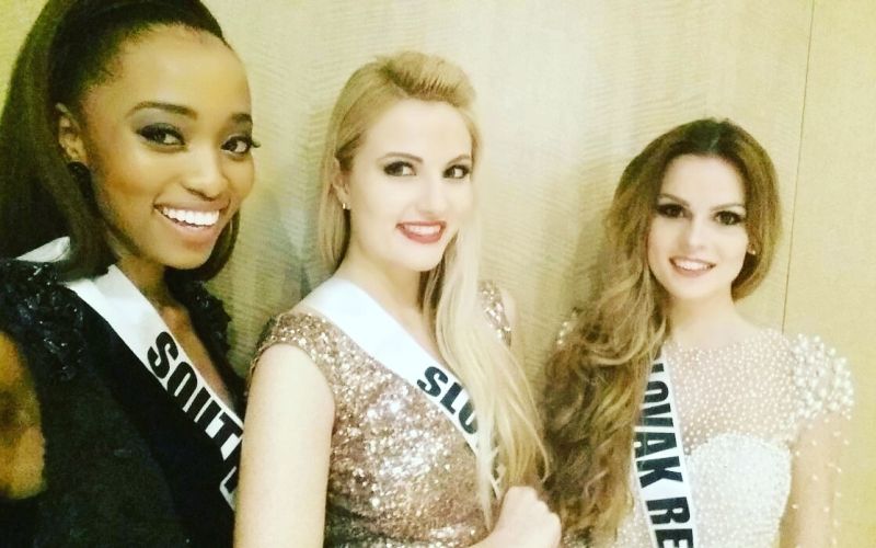 Lucija Potočnik z miss Universe Južne Afrike in miss Universe Slovaške