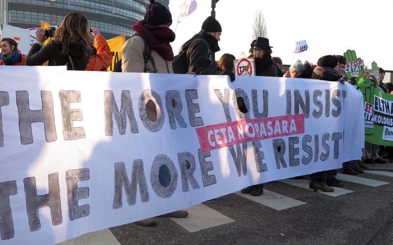 sporazum CETA, protest, evropski parlament, Strasbourg