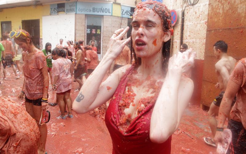 tomatina, Bunol, obmetavanje s paradižniki