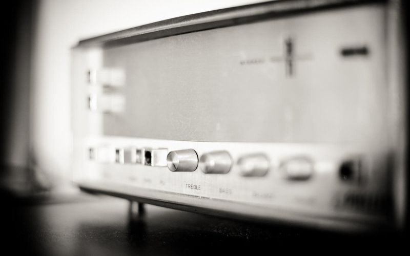 retro, radio, zvok