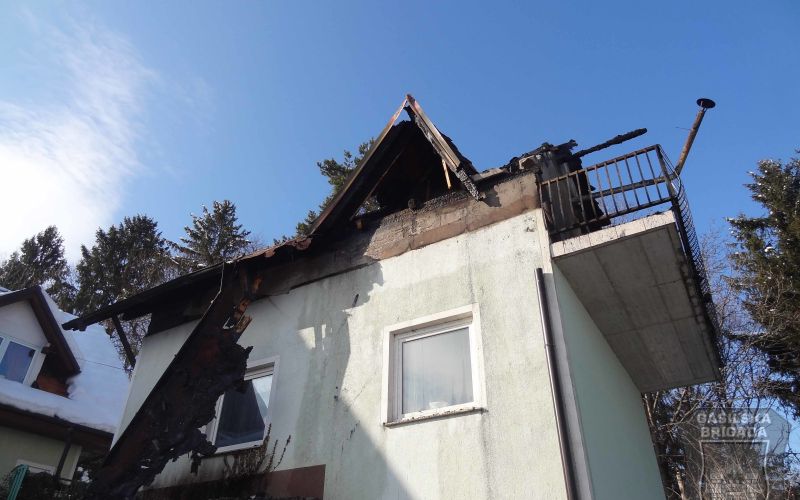 požar, Zgornje Hoče, ostrešje