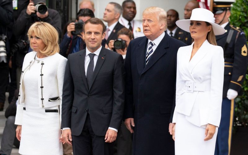 Brigette Macron, Emmanuel Macron, Donald Trump, Melania Trump.jpg