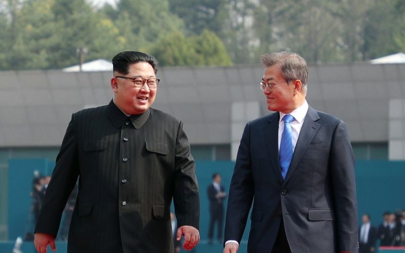 zgodovinsko srečanje, Kim Jong-un in Moon Jae-in