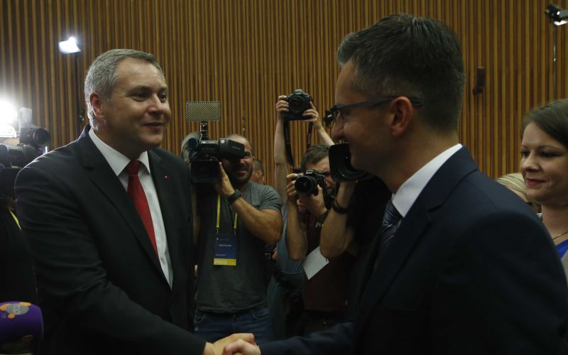 Dejan Židan, Marjan Šarec, parlamentarne volitve 2018.jpg