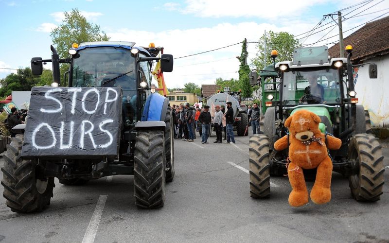 francoski kmetje, rejci ovac, protest proti medvedom.jpg