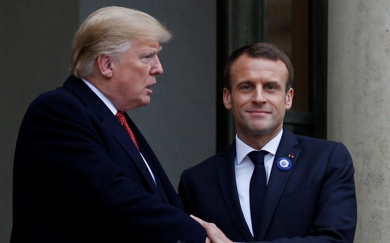 trump, macron,