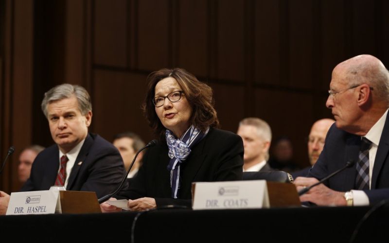 gina haspel, christopher wray, dan coats,