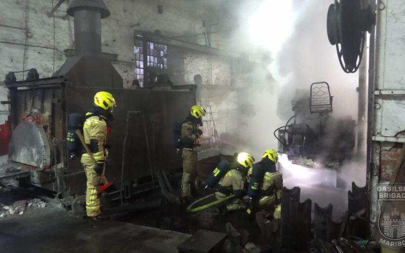 požar, viličar, maribor, industrijski obrat
