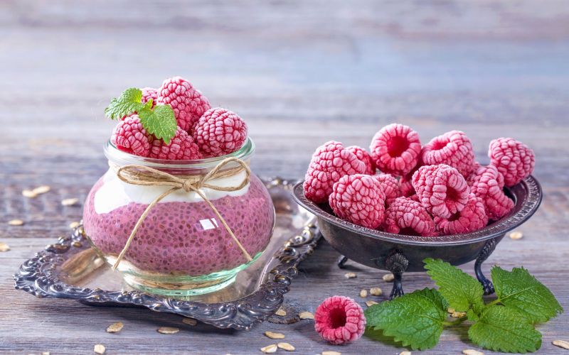 chia puding malina