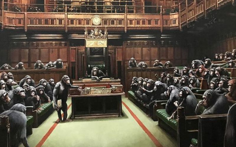 banksy, parlament opic