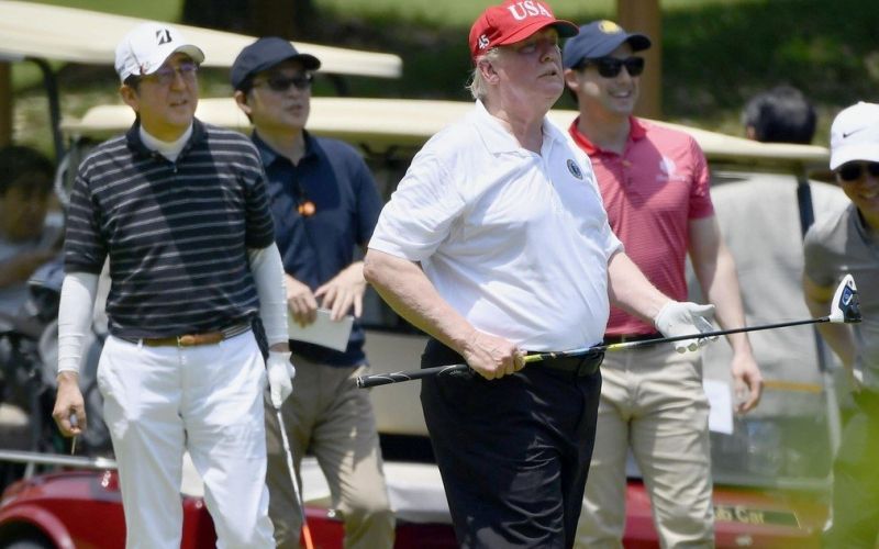 trump, obisk japonske, golf