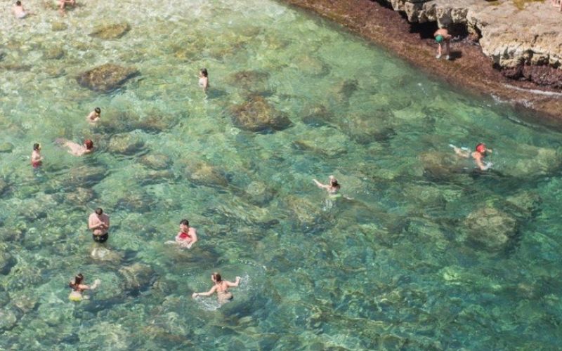 plaža, plavalci