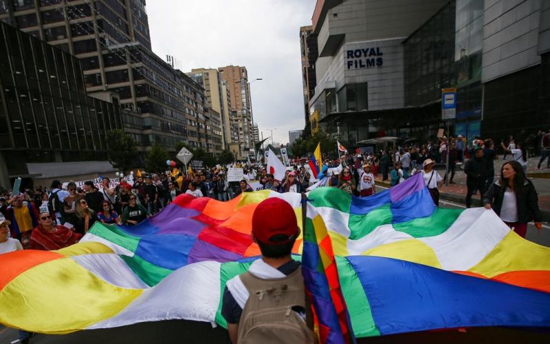 protesti, kolumbija, bogota