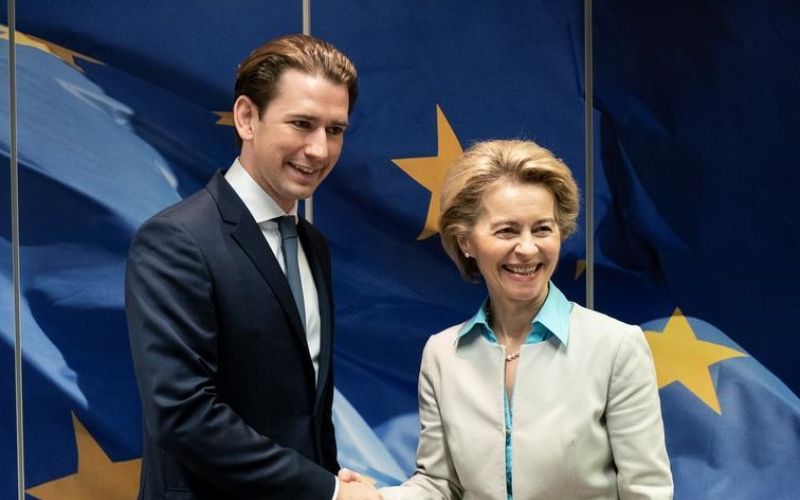 sebastian kurz, ursula von der leyen,