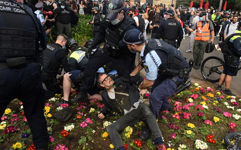 avstralija, protest, sydney, covid