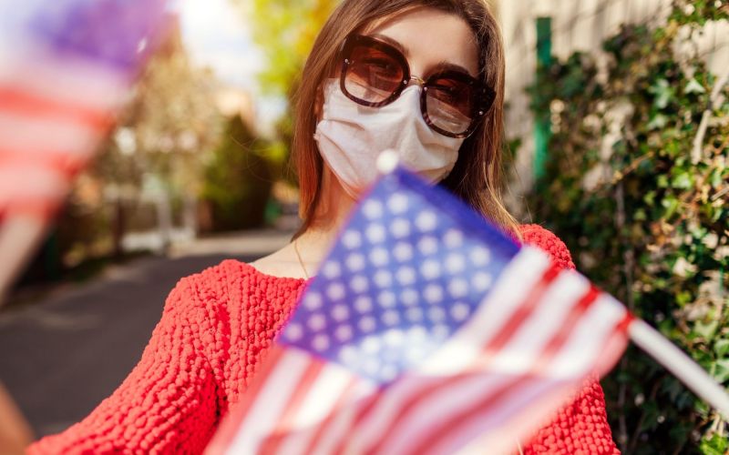 ameriška zastava, zda, amerika, koronavirus, covid-19