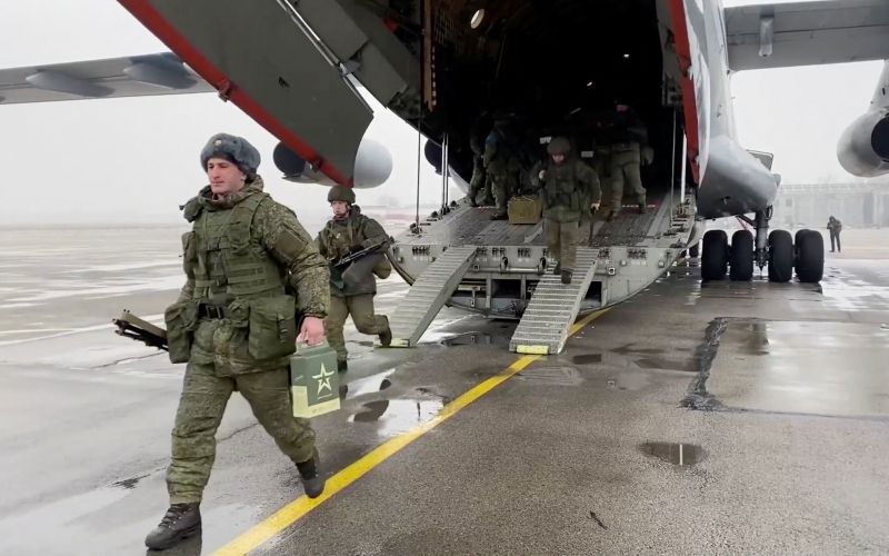 ruski vojaki, csto, kazahstan, protesti
