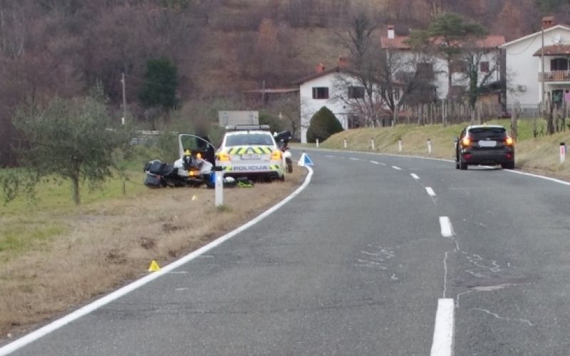 podsabotin, prometna nesreča, motorist, avto.JPG