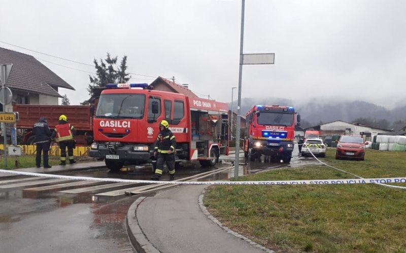 bišče, domžale, požar, gasilci, policijski trak