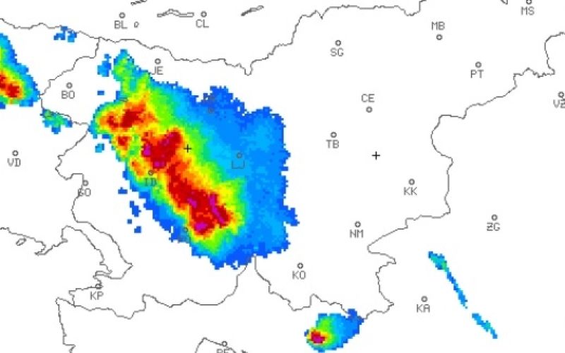radarska slika padavin 28. 6. 2022