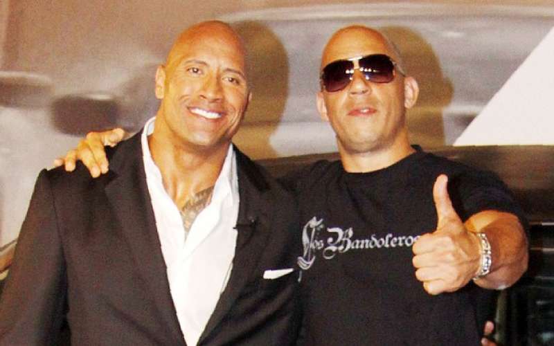 The Rock in Vin Diesel