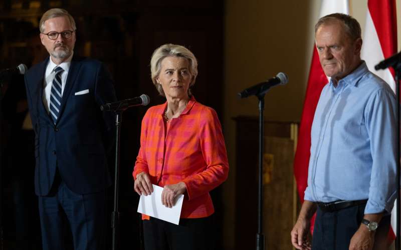 ursula von der leyen, poljska, donald tusk, Petr Fiala