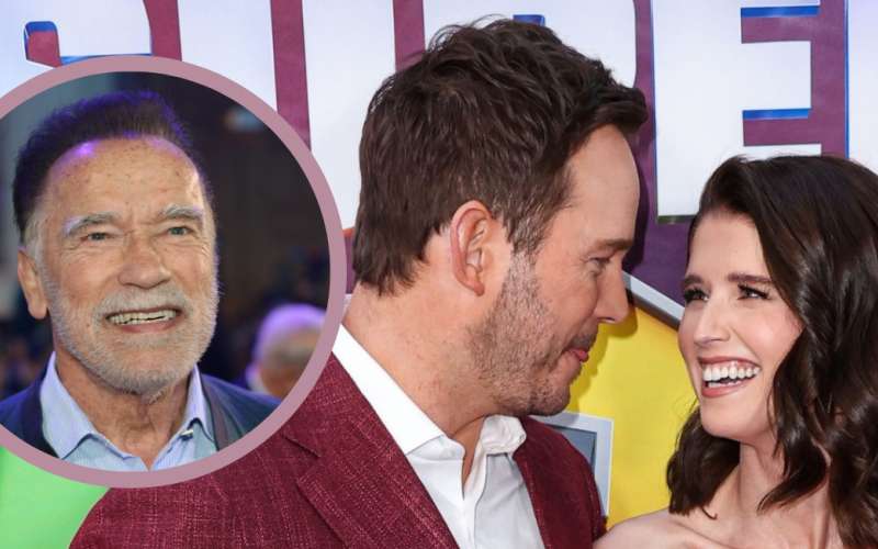 Arnold Schwarzenegger, Chris Pratt, Katherine Schwarzenegger.png