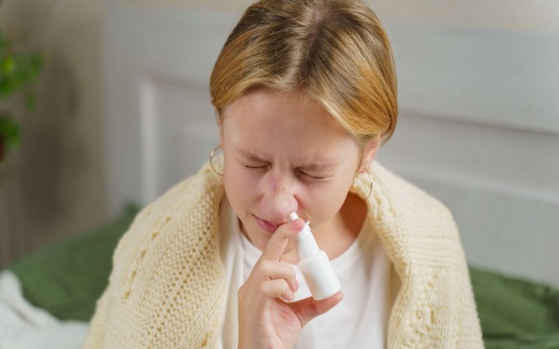 zamašen nos, pršilo za nos