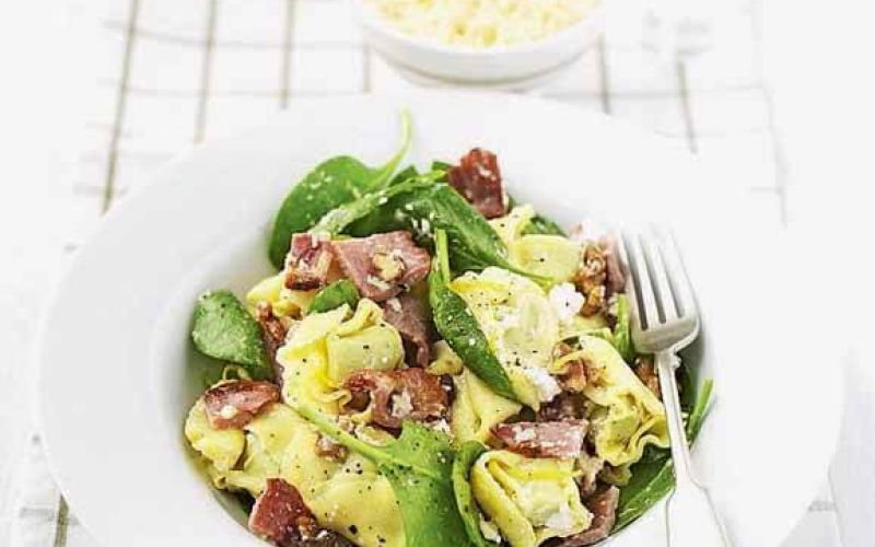tortellini with ricotta spinach and bacon