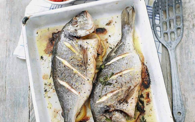 roast whole fish with salsa romesco