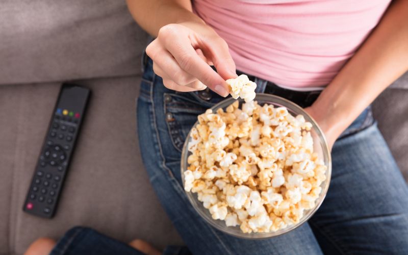 pokovka, kokice, prigrizek