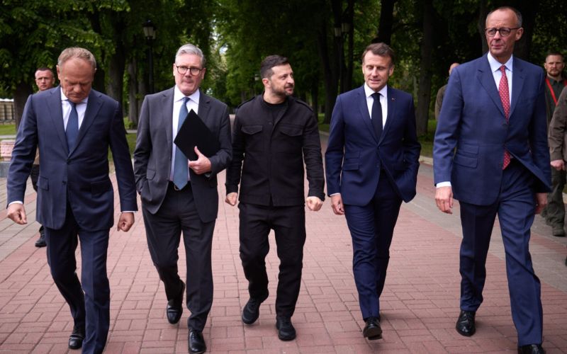 tusk, starmer, zelenski, macron, Friedrich Merz