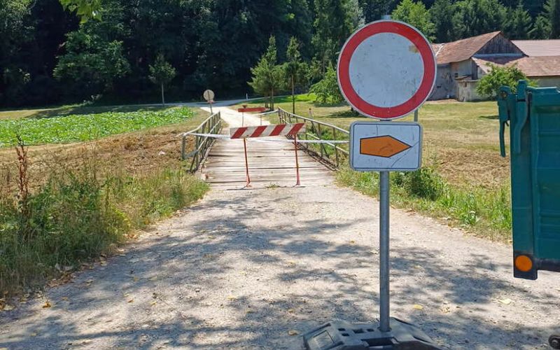 občina razkrižje, veščica,most, zapora