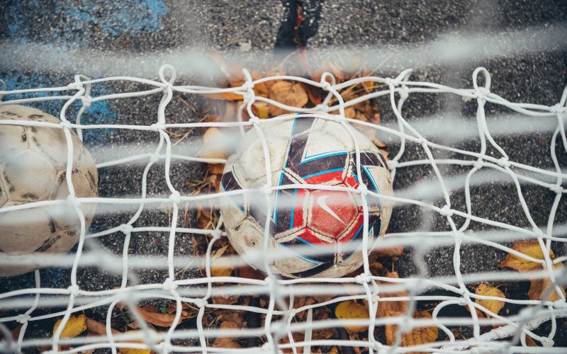 simbolična, nogomet, nogometno-igrišče, prazno, zapuščeno, žoga, igra, gol