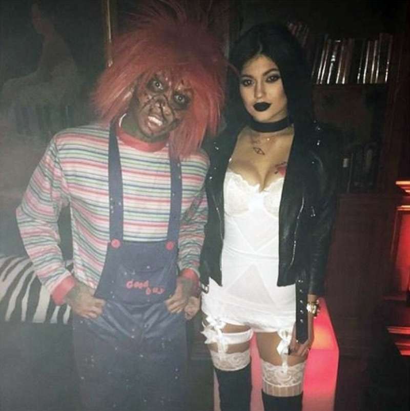Tyga in Kylie Jenner kot Chucky in njegova nevesta.
